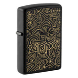 Zippo Gears Engraved Black Matte Lighter