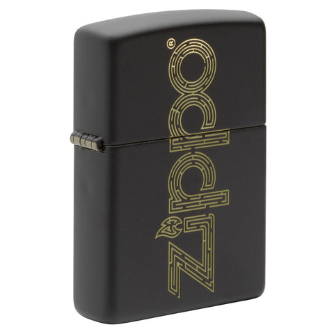 Zippo Black Matte Engraved Lighter