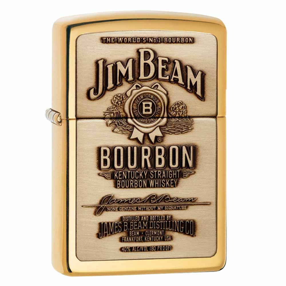 Zippo Jim Beam Brass Emblem Lighter