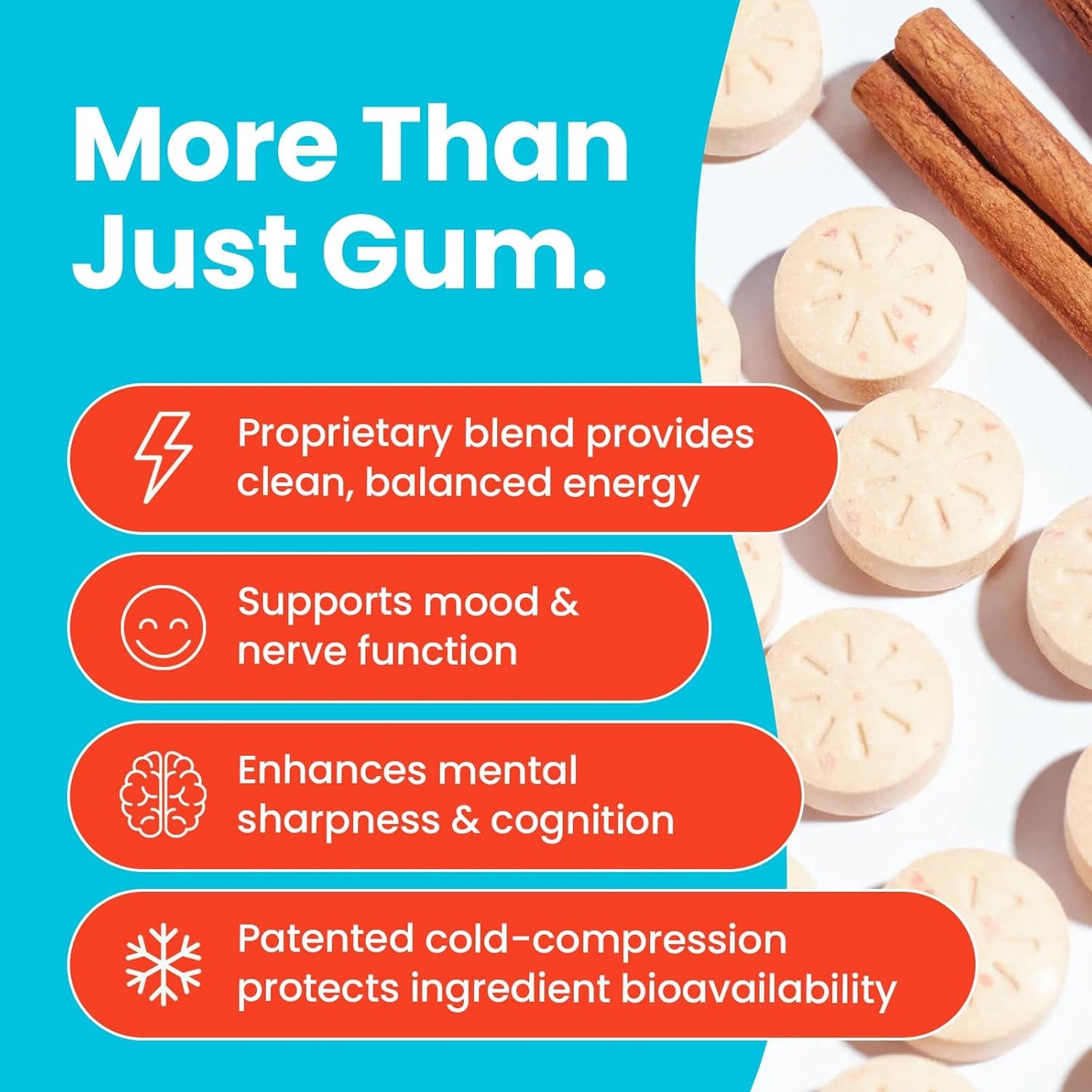 Neuro® Gum Energy & Focus™ 6 Pack (54 pcs) - Cinnamon