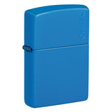 Zippo Sky Blue Matte Logo Lighter