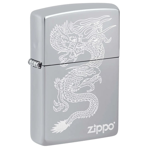 Zippo Dragon Engraved Chrome Lighter