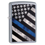 Zippo Police Flag Street Chrome Lighter