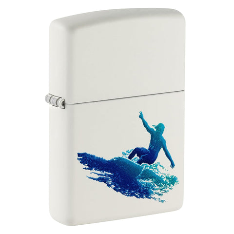 Zippo Surfing Design White Matte Lighter
