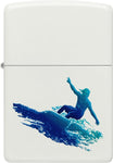 Zippo Surfing Design White Matte Lighter