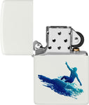 Zippo Surfing Design White Matte Lighter