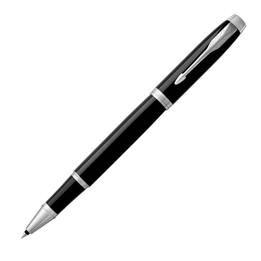 Parker IM Black Lacquer Chrome Trim Rollerball Pen