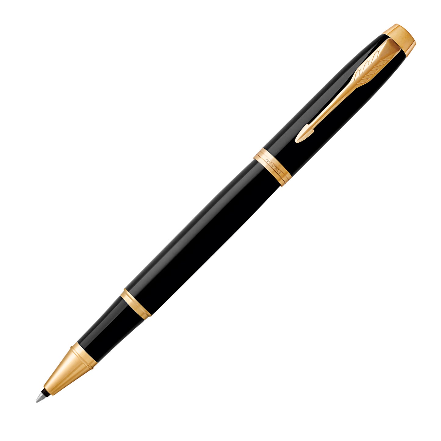 Parker IM Black Lacquer Gold Trim Rollerball Pen