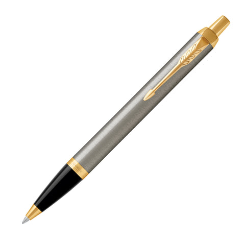 Parker IM Stainless Steel with Gold Trim Ballpoint Pen