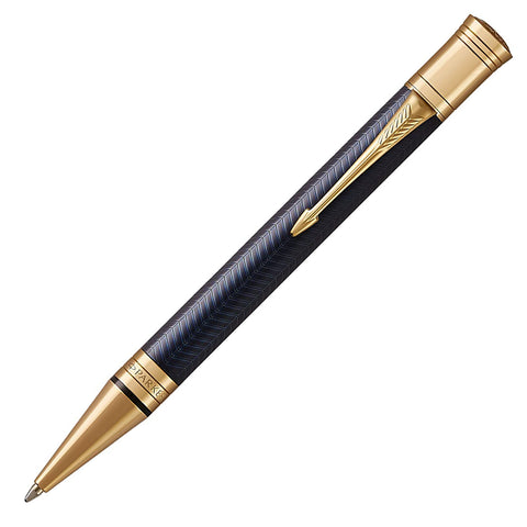 Parker Duofold Prestige Blue Chevron 23k Gold Ballpoint Pen