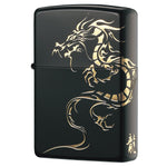 Zippo Japanese Custom Black & Gold Dragon Lighter