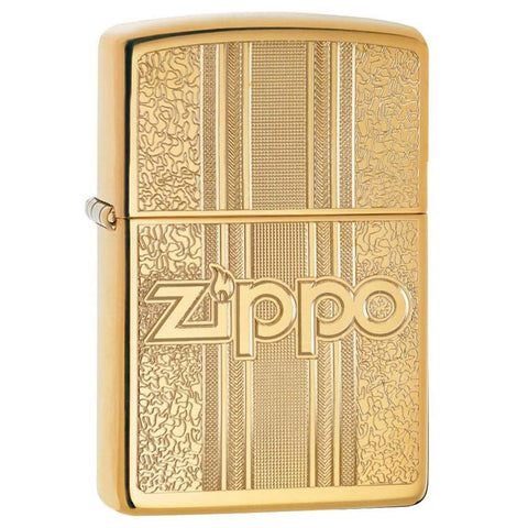 Zippo Logo Pattern Brass Lighter