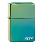 Zippo High Polish Teal Logo Lighter