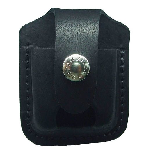 Zippo Black Leather Pouch with Loop & Thumb Notch