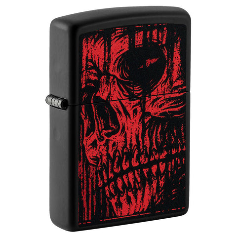 Zippo Red Skull Black Matte Lighter
